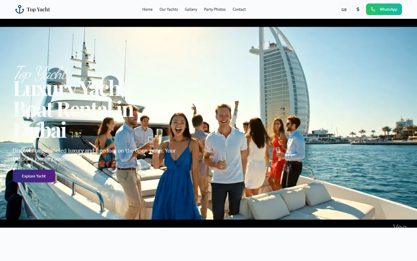 Yacht Dubai — Luxury booking website