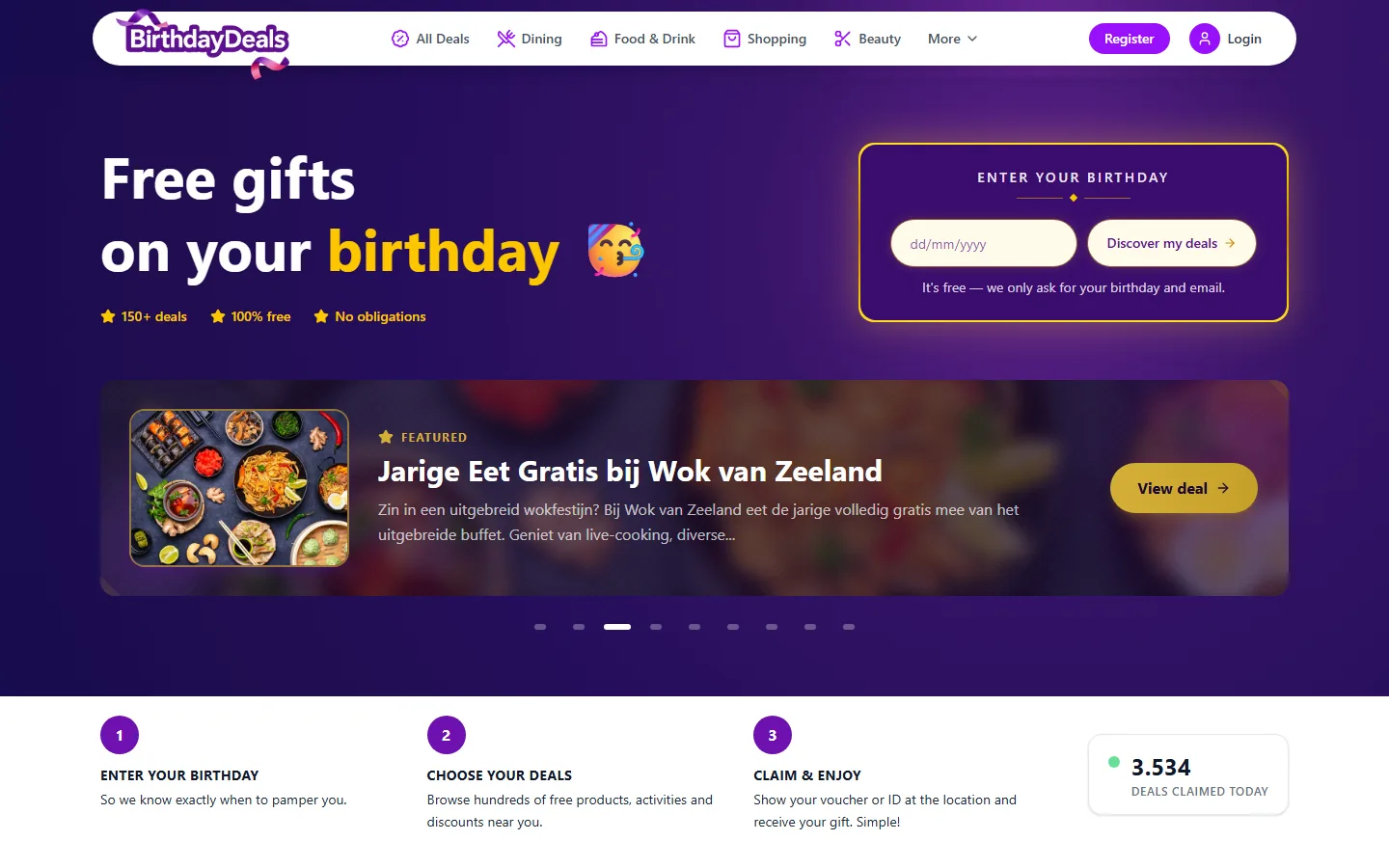 BirthdayDeals — Digital platform / app